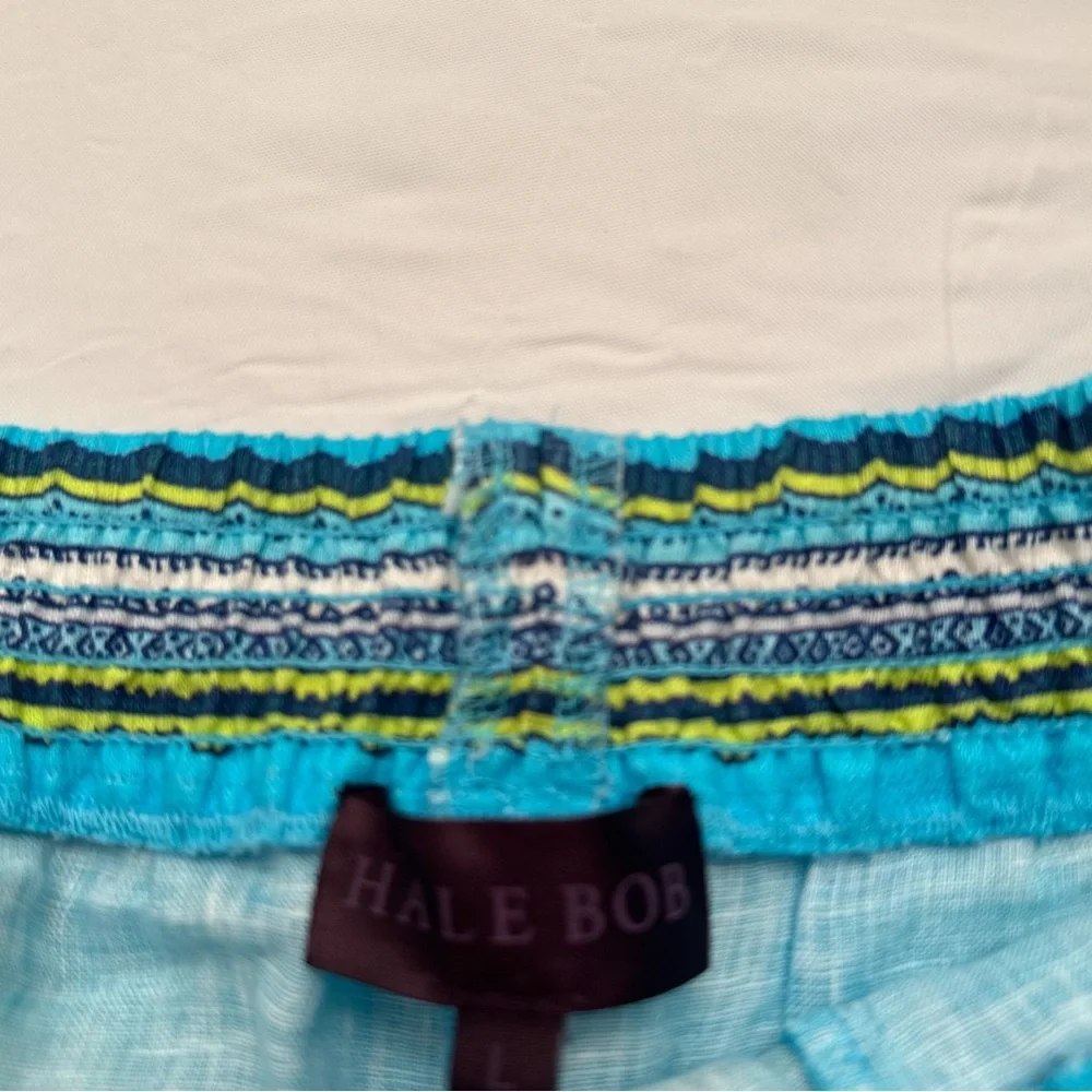 Hale Bob turquoise multicolor boho elastic waist linen pants - Picture 11 of 15